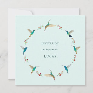 Fransk Hummingbird Baptism-inbjudan Inbjudningar