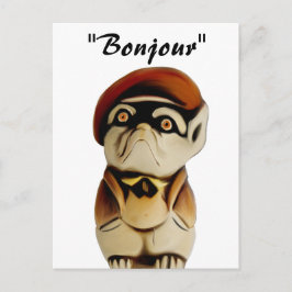 Fransk hund Bonjour vykort