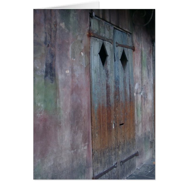 Fransk inkvarterar dörren hälsningskort (Framsidan)