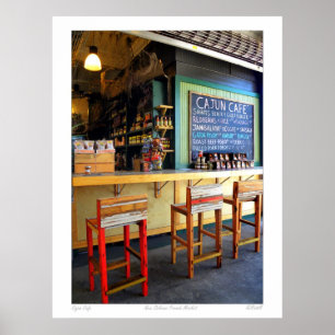 Fransk inkvarterar fotograferar " den Cajun Cafe" Poster