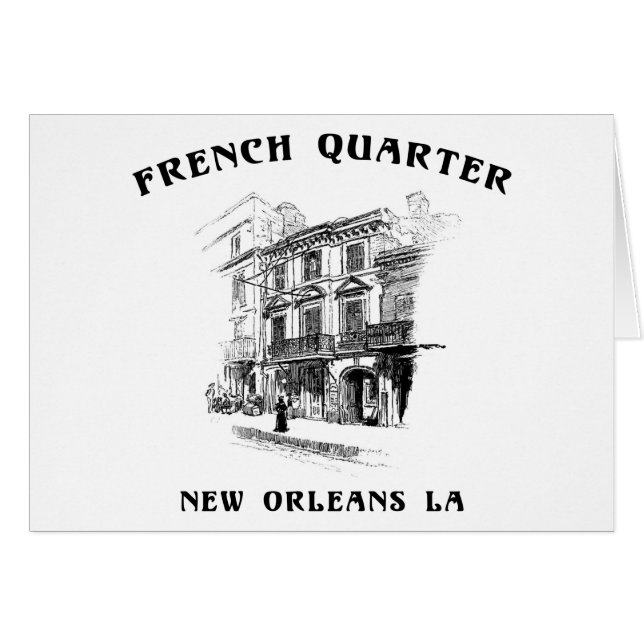 Fransk inkvarterar New Orleans Hälsningskort (Framsidan Horizontal)