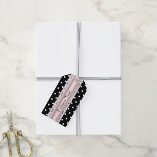 Fransk Inspired Polka Dot Anpassningsbar Business Presentetikett