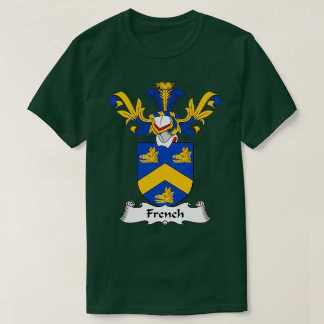 Fransk Jackat av Arm Family Crest 1 T Shirt (Design framsida)