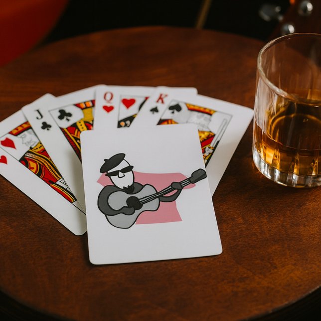Fransk jazzmusiker spelar kort kortlek (Skapare uppladdad)