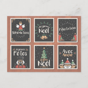 FRANSK JOYEUX NOEL CHRISTMAS-KORT HELG VYKORT