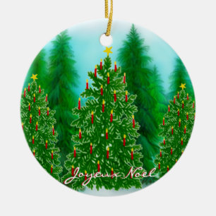 Fransk Joyeux Noel-julprydnad Julgransprydnad Keramik