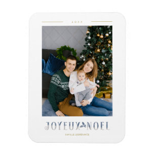 Fransk Joyeux Noël Modern Calligraphy Anpassningsb Magnet