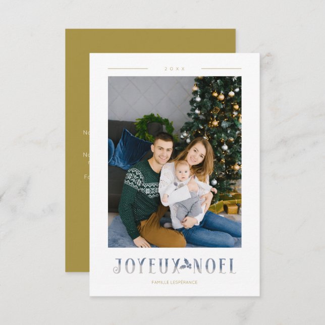 Fransk Joyeux Noël Modern kalligrafi Beställningsf (Fram/baksida)