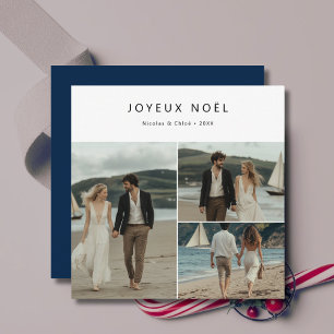 Fransk Joyeux Noël Nautical Beach Photo Julkort