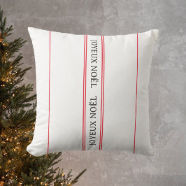 Fransk Joyeux Noël Red Rand jul Kudde