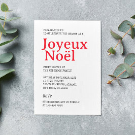 Fransk Joyeux Noël Red Rand jul Party Inbjudningar