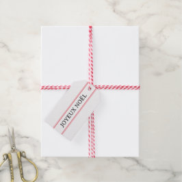 Fransk Joyeux Noël Red Rand jul Presentetikett