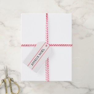 Fransk Joyeux Noël Red Rand jul Presentetikett