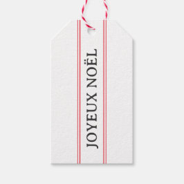 Fransk Joyeux Noël Red Rand jul Presentetikett
