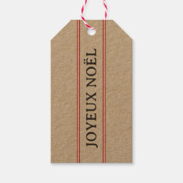 Fransk Joyeux Noël Red Rand jul Presentetikett