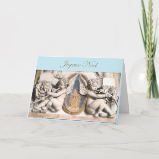 Fransk jul Joyeux Noel med cherubs Helgkort