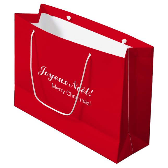Fransk Jul Red Gift Bag (Framsidan Vinklad)