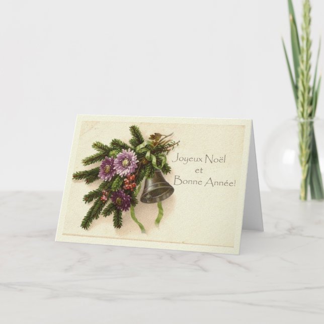 Fransk julkort helgkort (Framsida)