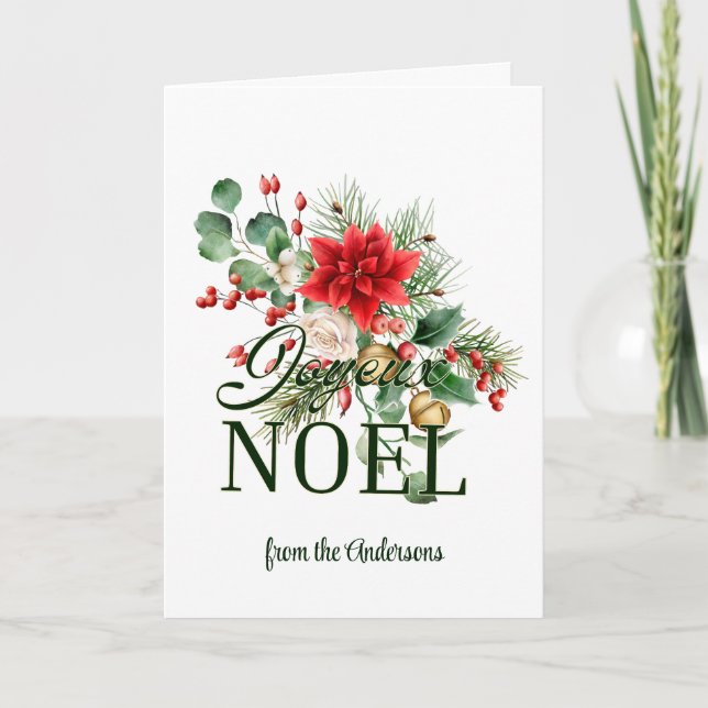 Fransk Julkort Joyeux Noel Tack Kort (Framsida)