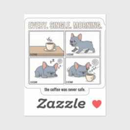 Fransk Kaffekaos Varje Morgon Design Klistermärken