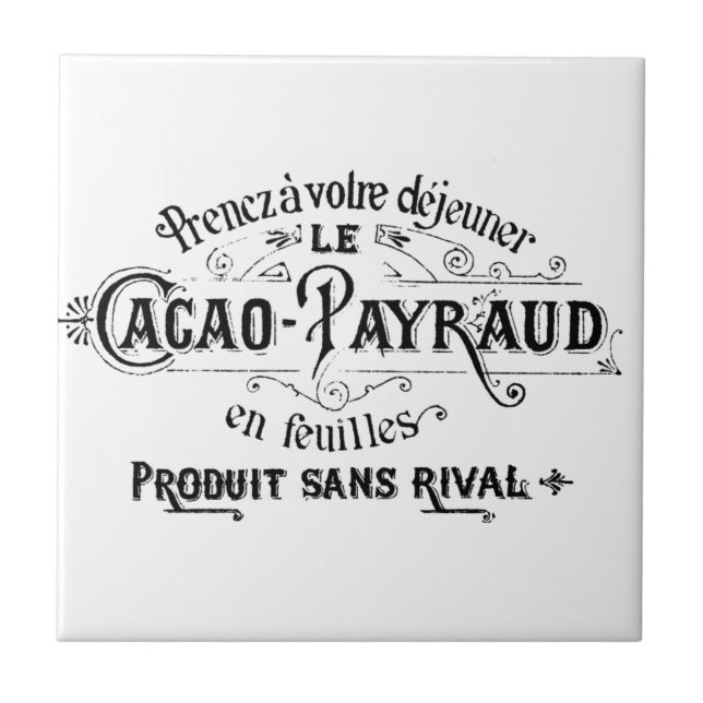 Fransk kakao för vintage - Payraud annons Kakelplatta (Framsidan)