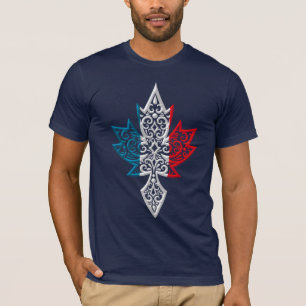 Fransk kanadensisk lönnlöv tee shirt