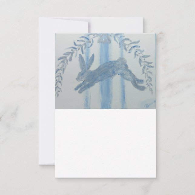 Fransk kanin i landlig stil tack kort (Framsida)