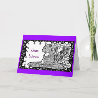 Fransk: Kärlek You, Mamma - hälsningskort Kort