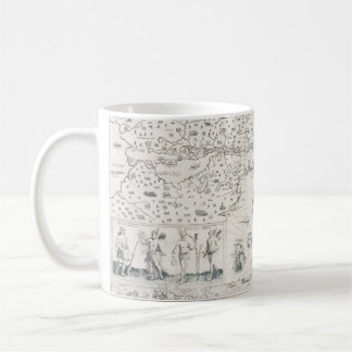 Fransk karta över Kanada (Québec) av Champlain 161 Kaffemugg