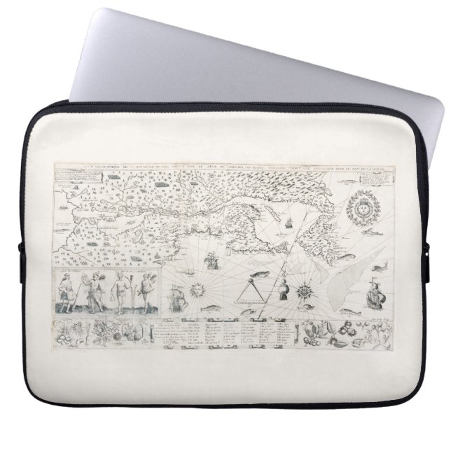 Fransk karta över Kanada (Québec) av Champlain 161 Laptop Fodral (Framsidan)