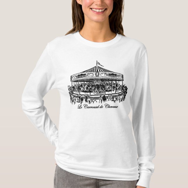 Fransk karusellhästdräkt och gåvor tee shirt (Framsida)