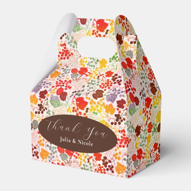 Fransk Kissed Sweet Berry Grapes Flowers Bröllop Presentaskar (Framsidan Sidan)