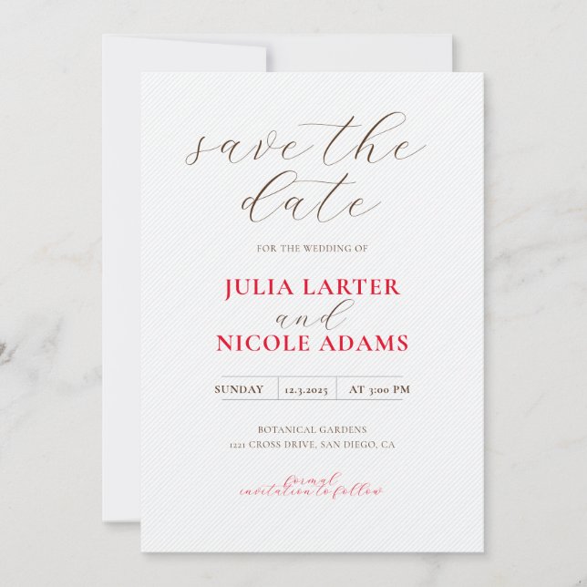 Fransk Kissed Sweet Berry Grapes Flowers Bröllop Spara Datumet (Framsida)