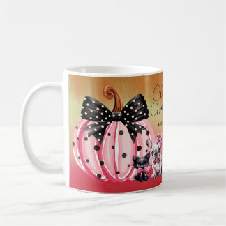 Fransk Kisses Hallloween Bulldog Cat rosa Kaffemugg