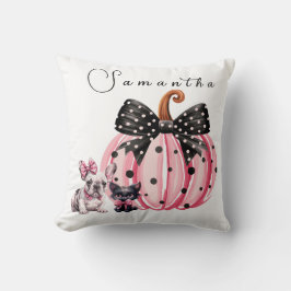 Fransk Kisses Halloween Bulldog Cat citat rosa XL Kudde