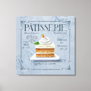 Fransk Kitchen Decor Canvas, morot Cake Canvastryck