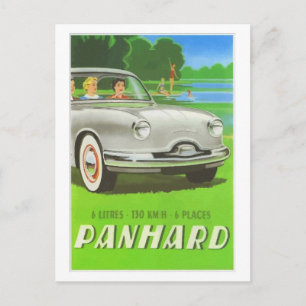 Fransk klassisk bil och målning Panhard Vykort
