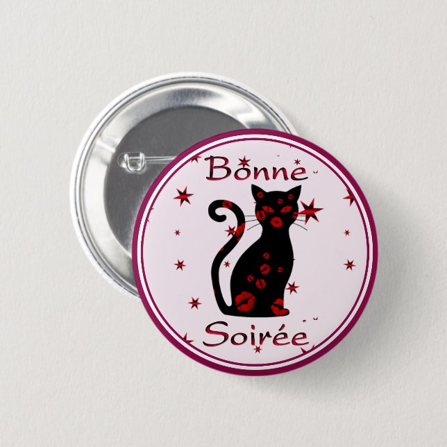 Fransk:Knappen Bonne Soiree Knapp (Framsida & baksida)
