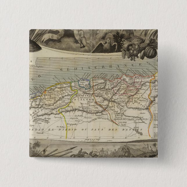 Fransk koloni Algeriet Knapp (Framsida)