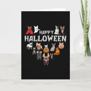 Fransk Kostym Glad Halloween Fransk Bulldog Kort