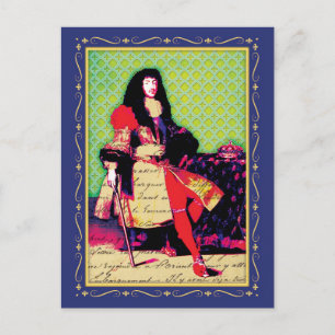 Fransk Kung Louis XIV Underbara Sol Kung Vykort