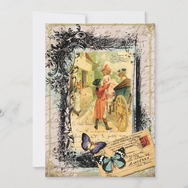 Fransk Kupel i transportkortsinbjudan Inbjudningar (Framsida)