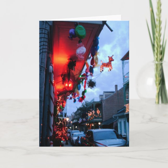 Fransk kvartal vid julfig Street Studio Helgkort (Framsida)