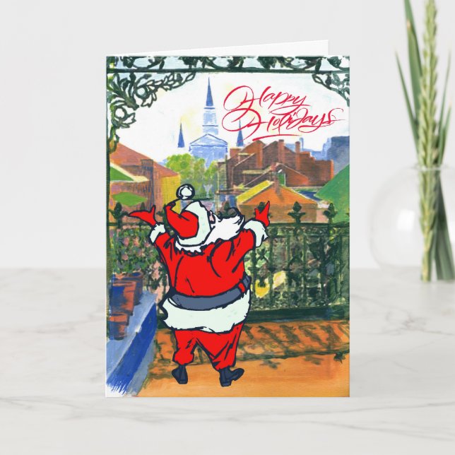 Fransk Kvarterbalkony, Santa Helgkort (Framsida)