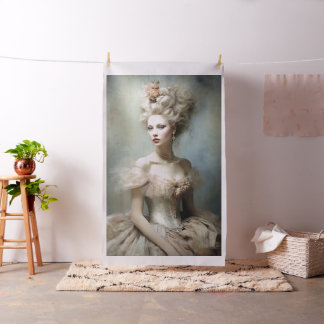 Fransk kvinna Mary Antoinette mode porträtt Tyg