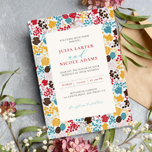 Fransk Kyssad Söt Bär Druvor Blommor Bröllop Inbjudningar