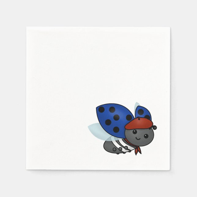 Fransk Ladybug, leende Pappersservett (Framsidan)