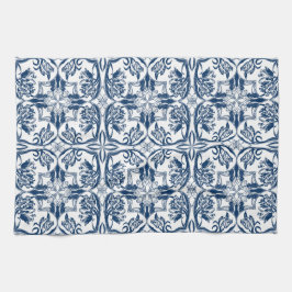 Fransk Land Blue and White Tulips Kitchen Towel Kökshandduk