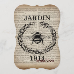 fransk land botaniska vintagen drottbe inbjudningar