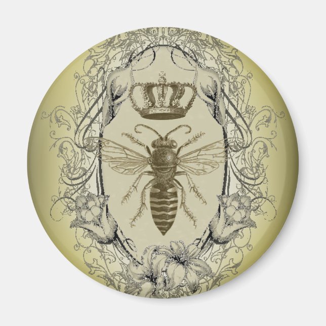fransk land chic segrare krona drottning BeB Magnet (Framsidan)